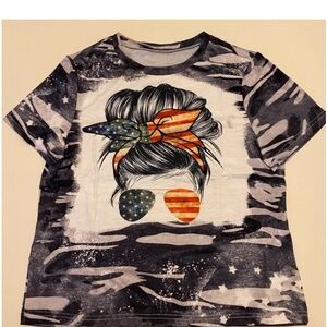 Salanta Graphic T shirt - Cool Hip American Woman Girl / Sz Med